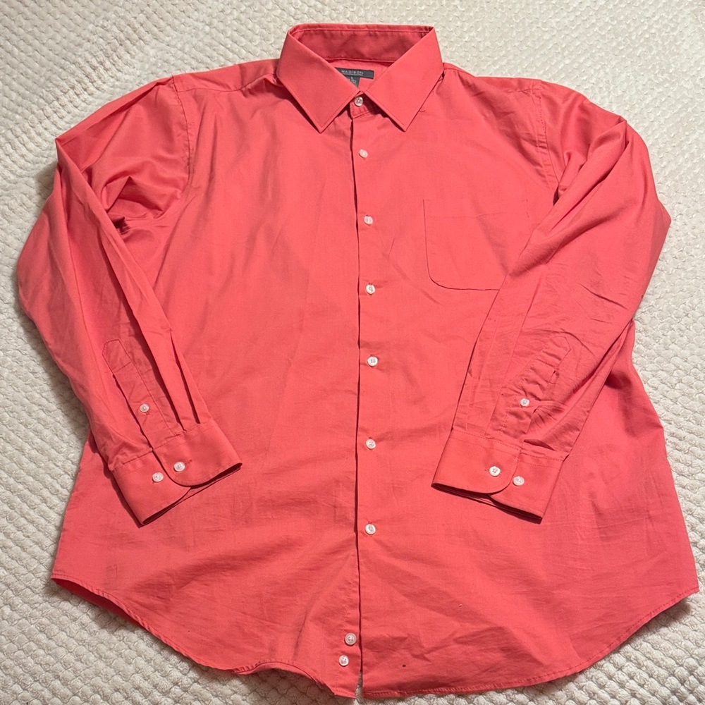 Madison Men's Vibrant Coral Button-Down Shirt